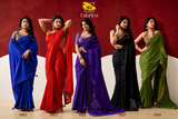SR Fabrica Handloom Tusser Silk Saree with Katha Work - Designer Ethnic Saree with Digital Print Blouse - M.R. Saree Emporium