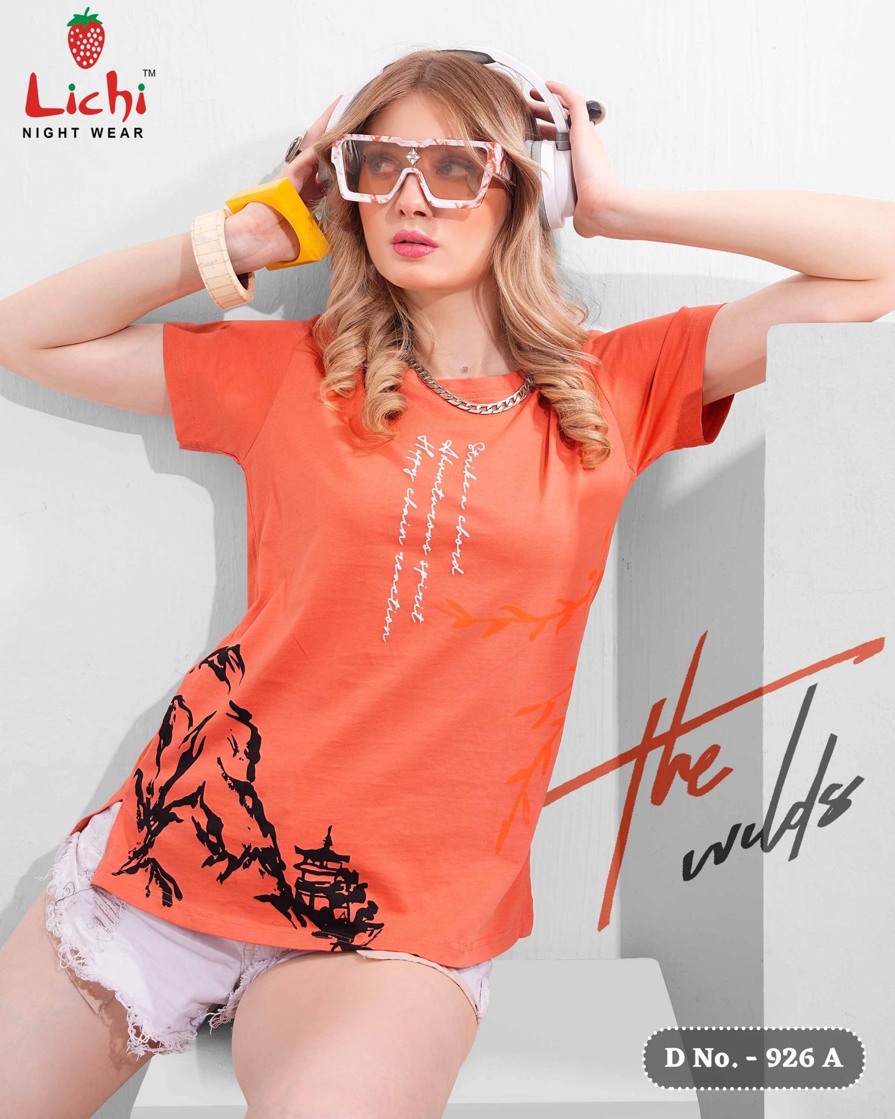 Lichi Women's Printed Cotton Hosiery T-Shirt - 10 Pcs Set