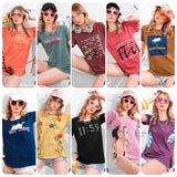 Lichi Women's Printed Cotton Hosiery T-Shirt - 10 Pcs Set