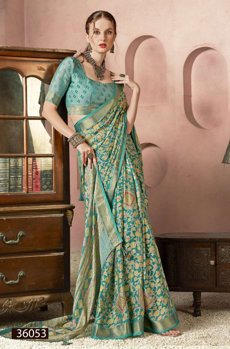 Deeya Fancy Print Saree – Swarovski Work M.R. Saree Emporium