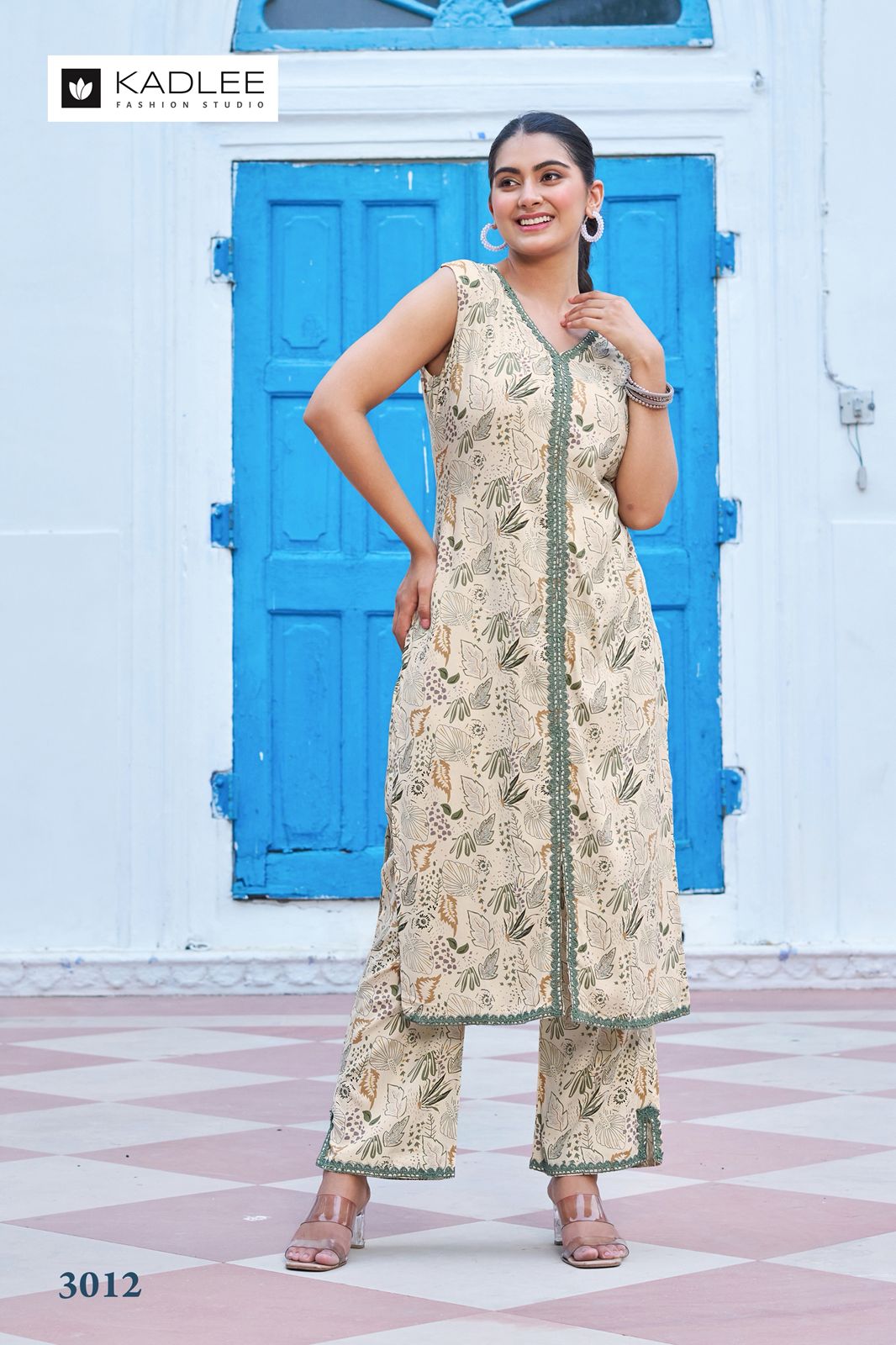 Kadlee Saavi Vol 2 Rayon Printed Kurti Set - Sleeveless Designer Top Bottom Set - Daily Wear Ethnic - M.R. Saree Emporium
