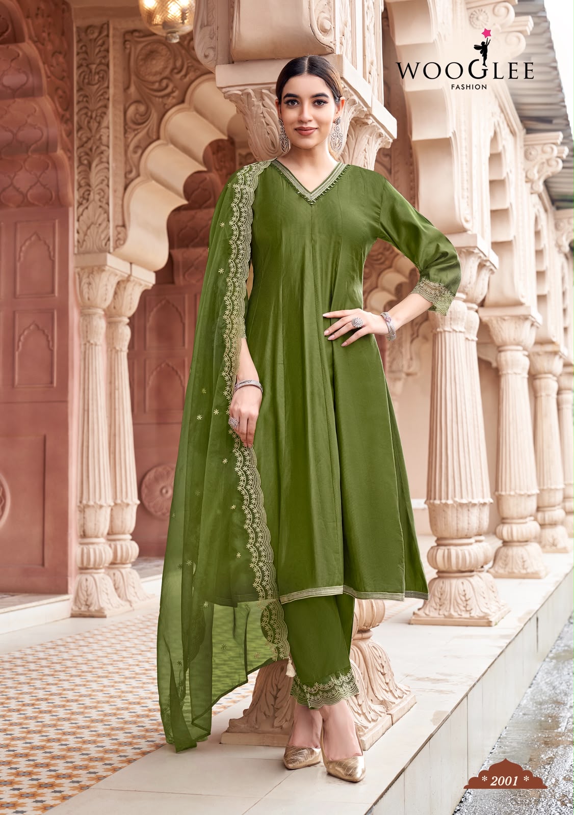 WOOGLEE MIRZA Women's Viscose Kurta Pant Dupatta Set - 4 Pcs