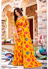 Adventure-2  Geometric Printed Saree with Elegant Zari Border, Stylish Motif Work & Beautiful Designer Pallu for Festive and Party Wear
