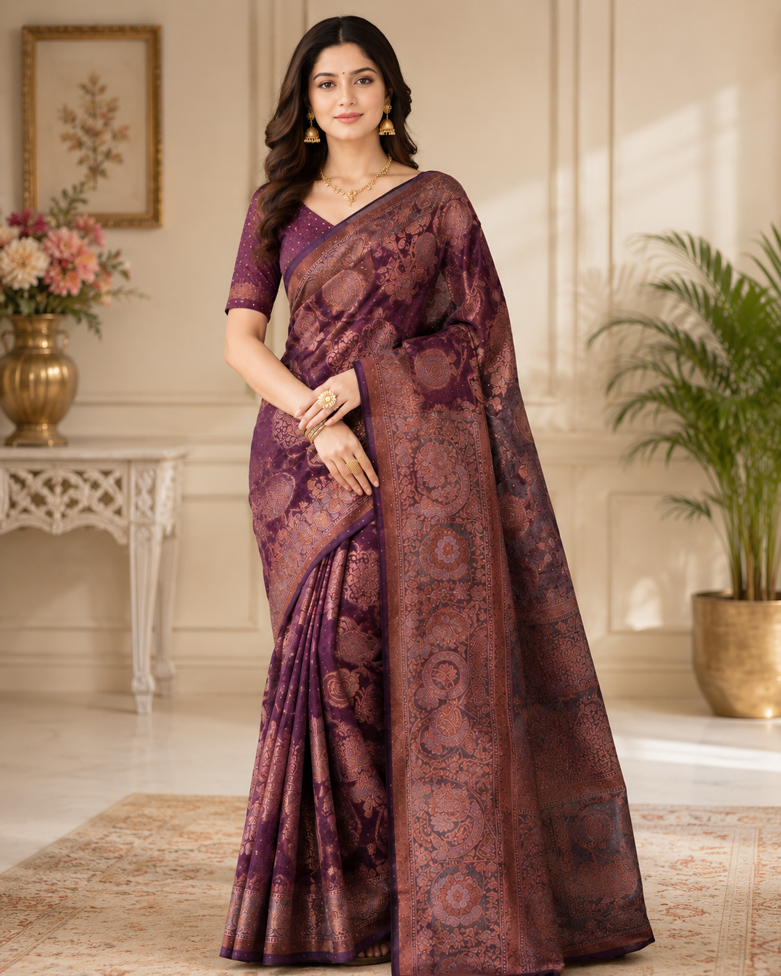 Designer Organza Silk Saree with Heavy Jacquard Zari Weaving - Rich Wedding Party Wear Saree Collection (5 Colors Set) - M.R. Saree Emporium