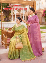 Cotton Culture-112 Premium Cotton Saree - 4 Pcs Set