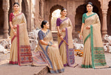 Cotton Culture-143 Cotton Designer Saree - 4 Pcs Wholesale Set