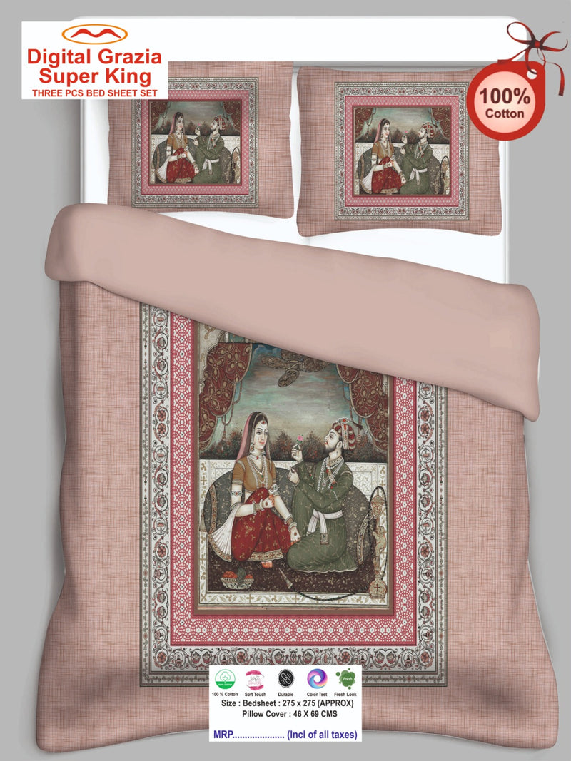 Digital Grazia Super King Size Bedsheet-2