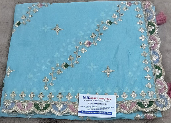 Wholesale Designer Organza Fabric with Fancy Work & Border 5 Pcs Ser-M.R. Saree Emporium