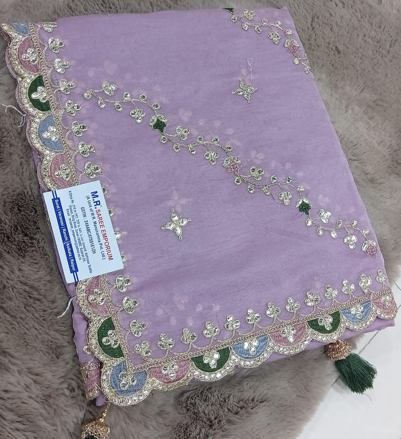 Wholesale Designer Organza Fabric with Fancy Work & Border 5 Pcs Ser-M.R. Saree Emporium