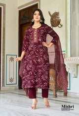 Mishri Vol.1 – Straight Kurti with Pant & Dupatta Set – 10 Designs – M.R. Saree Emporium