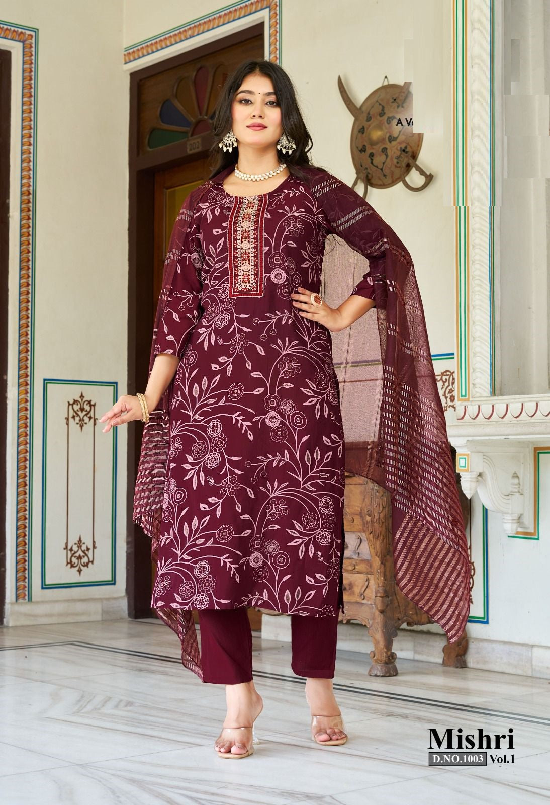 Mishri Vol.1 – Straight Kurti with Pant & Dupatta Set – 10 Designs – M.R. Saree Emporium