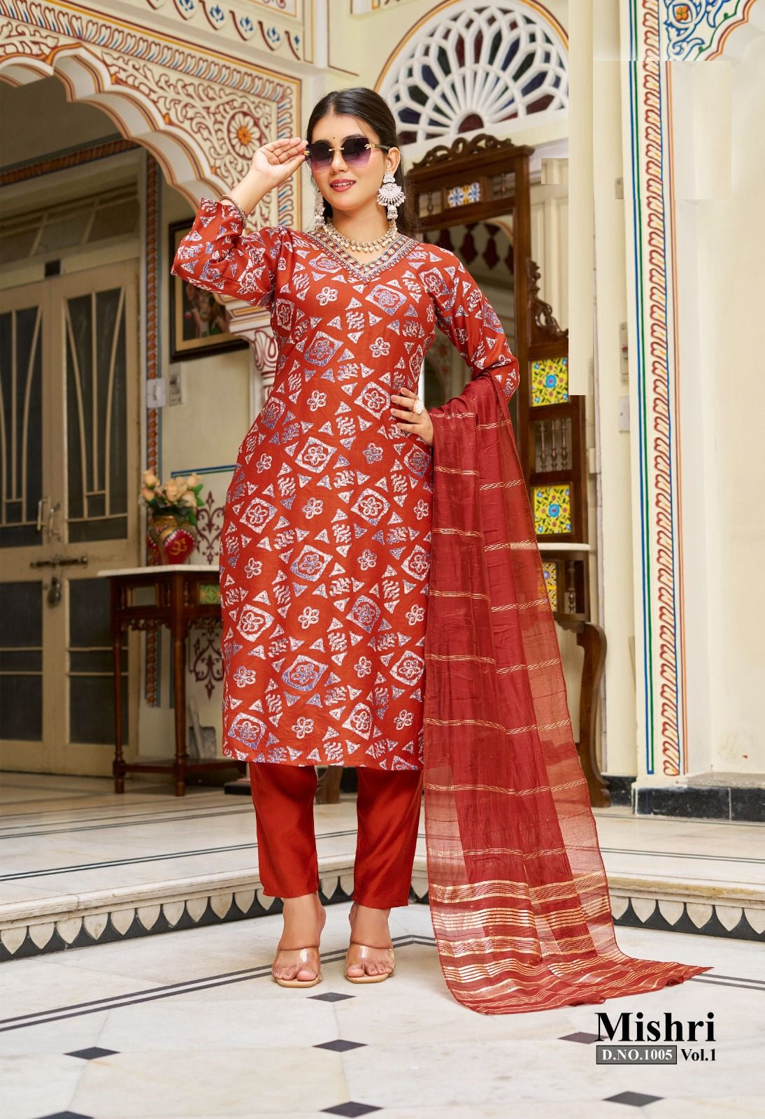 Mishri Vol.1 – Straight Kurti with Pant & Dupatta Set – 10 Designs – M.R. Saree Emporium