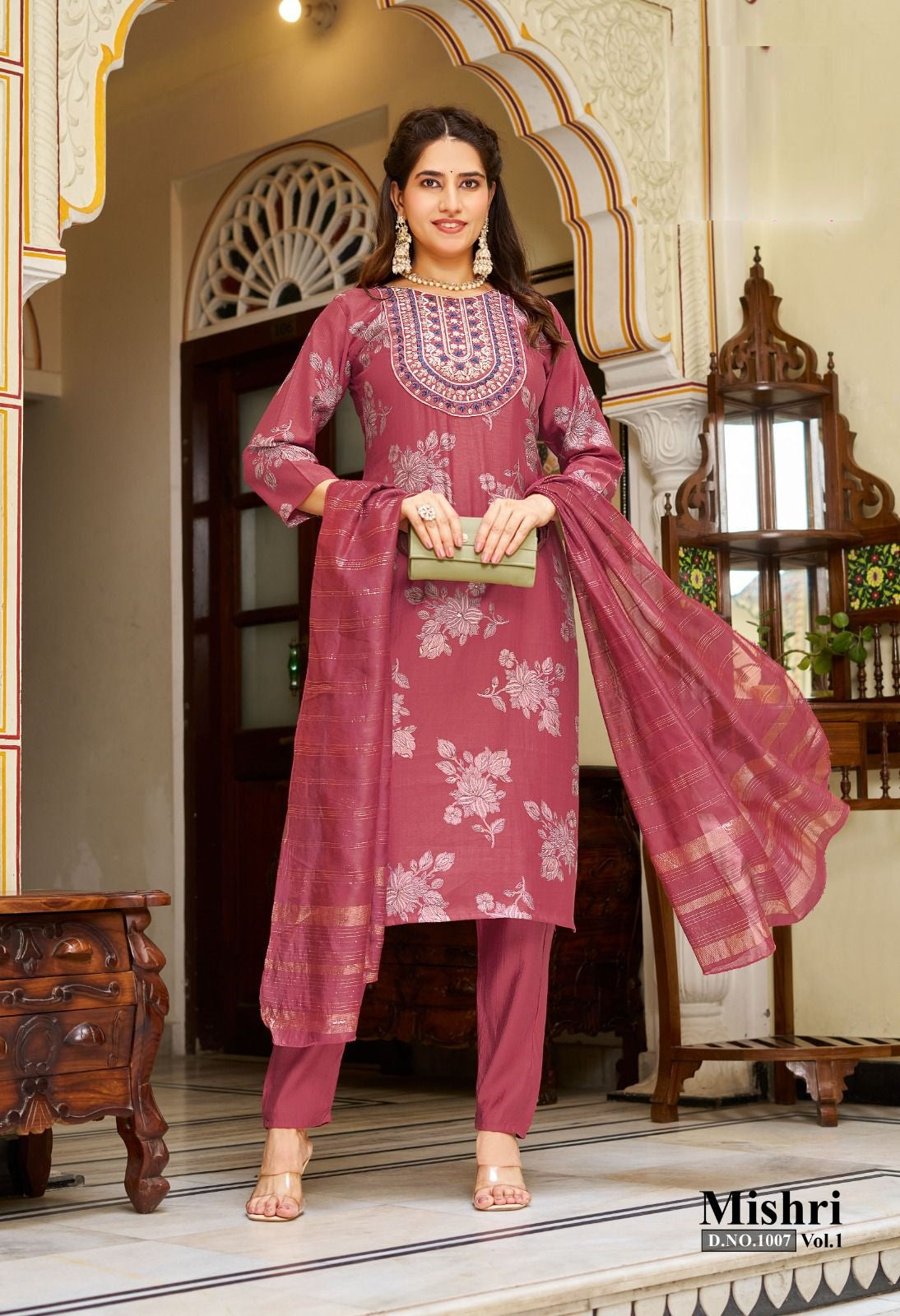 Mishri Vol.1 – Straight Kurti with Pant & Dupatta Set – 10 Designs – M.R. Saree Emporium