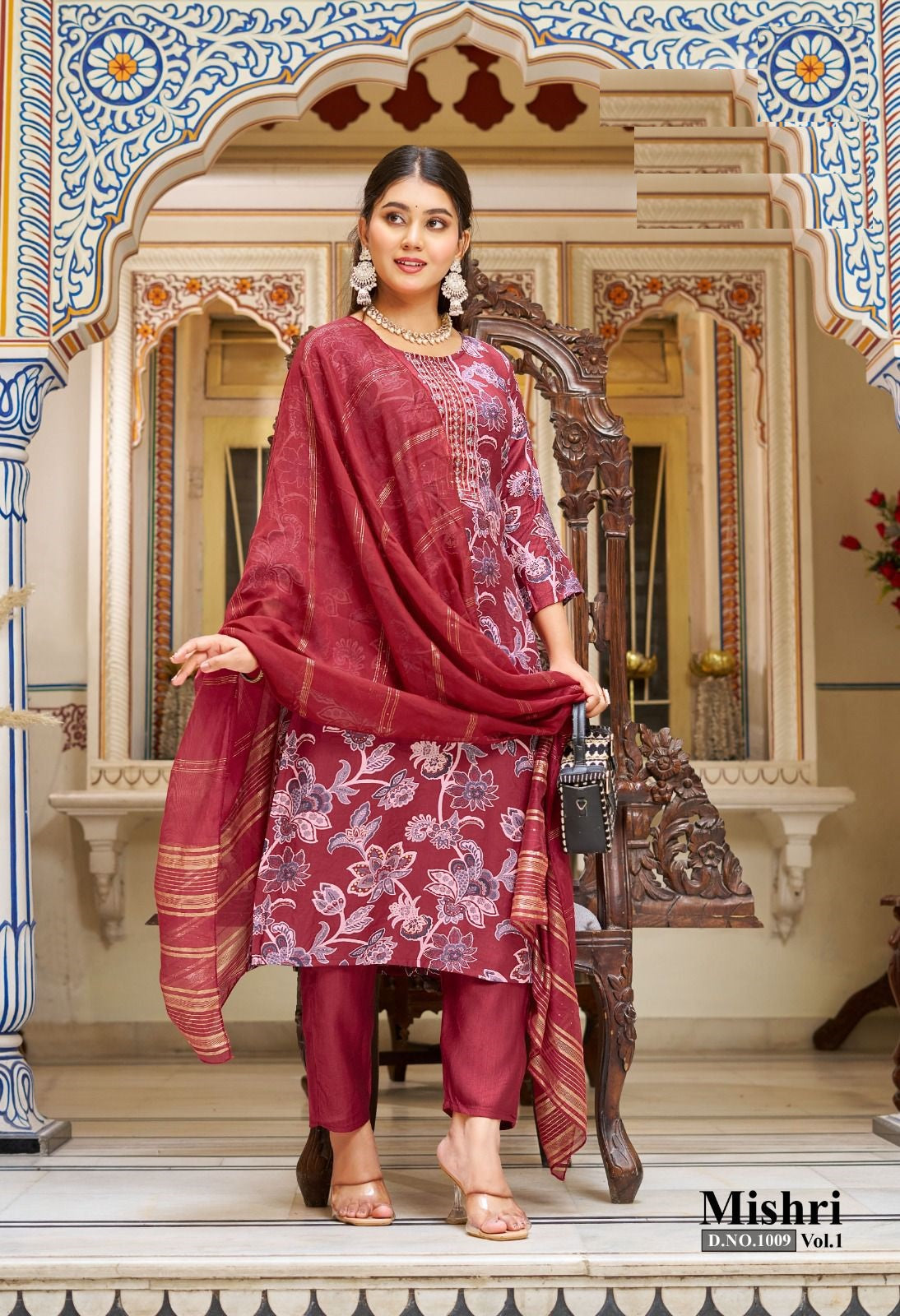 Mishri Vol.1 – Straight Kurti with Pant & Dupatta Set – 10 Designs – M.R. Saree Emporium
