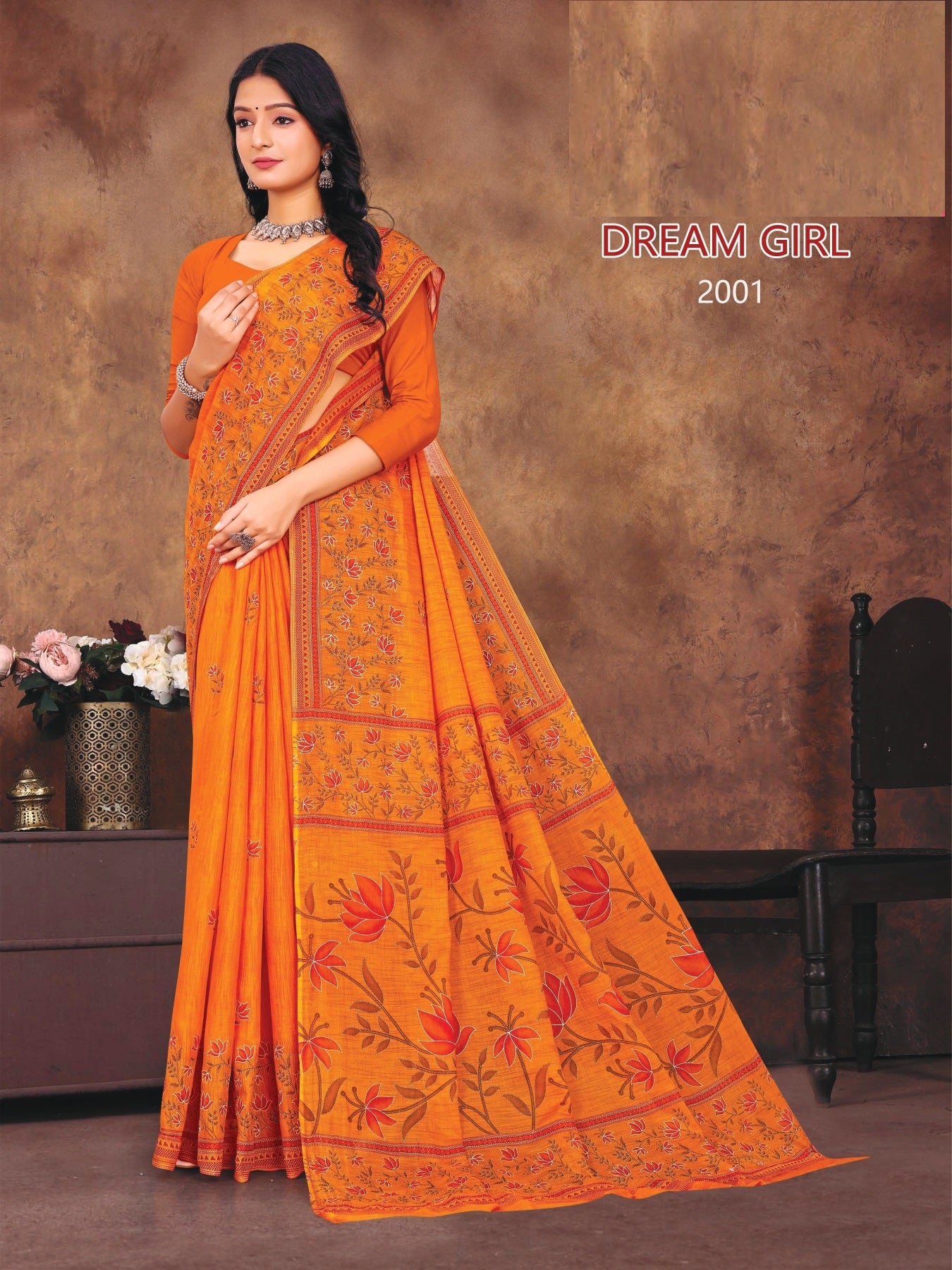 Dream Girl Cotton Printed Saree Set – 08 Pcs -Pure Cotton Sarees - M.R. Saree Emporium