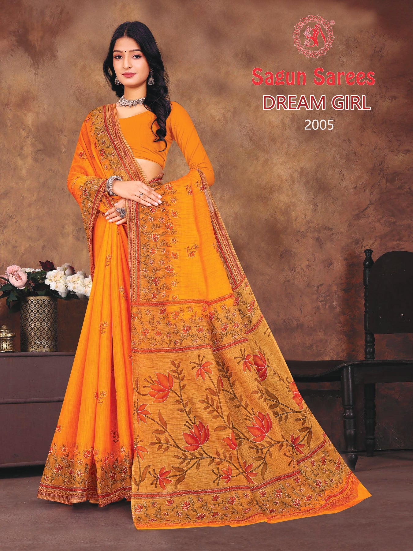 Dream Girl Cotton Printed Saree Set – 08 Pcs -Pure Cotton Sarees - M.R. Saree Emporium