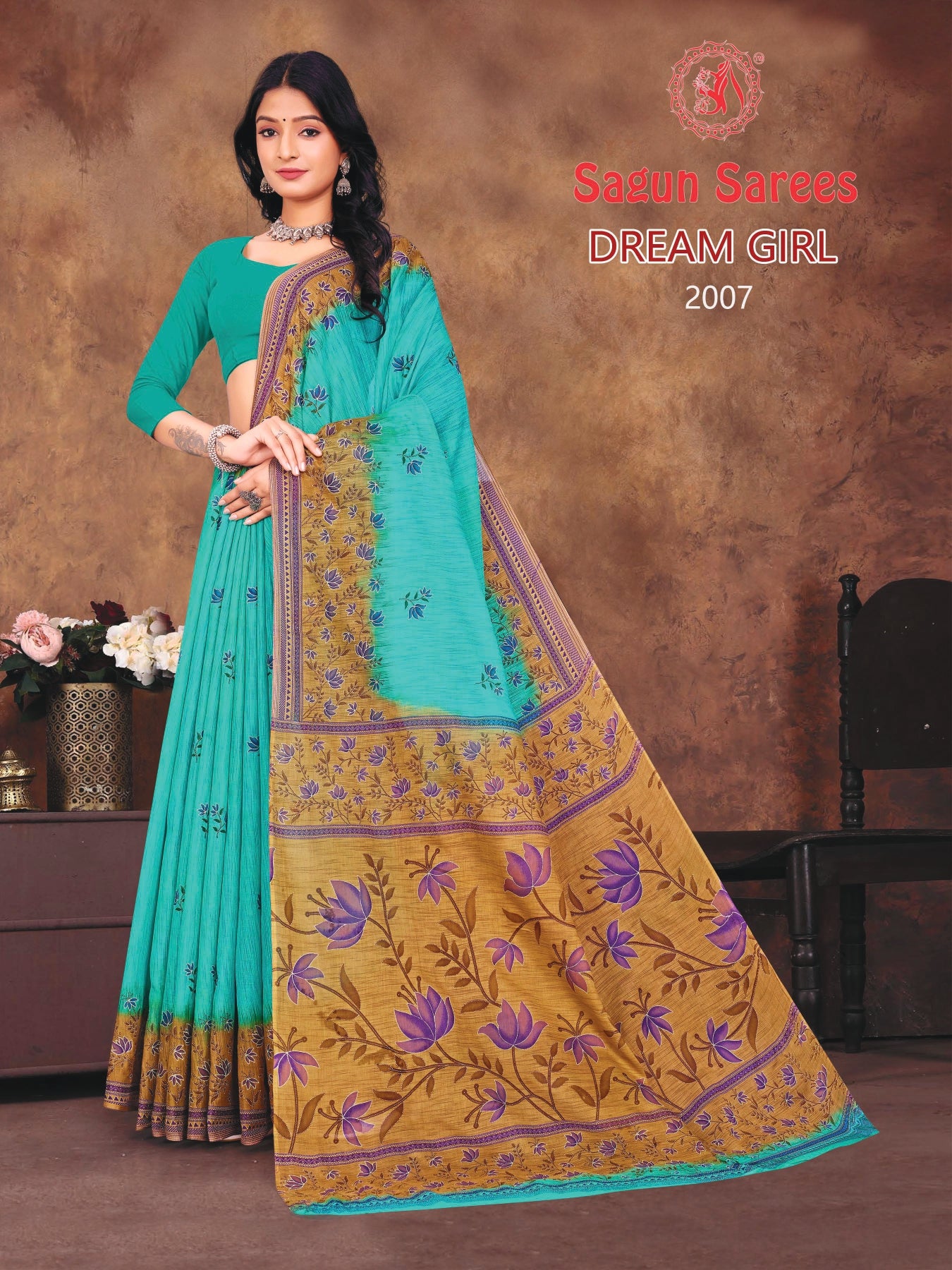 Dream Girl Cotton Printed Saree Set – 08 Pcs -Pure Cotton Sarees - M.R. Saree Emporium