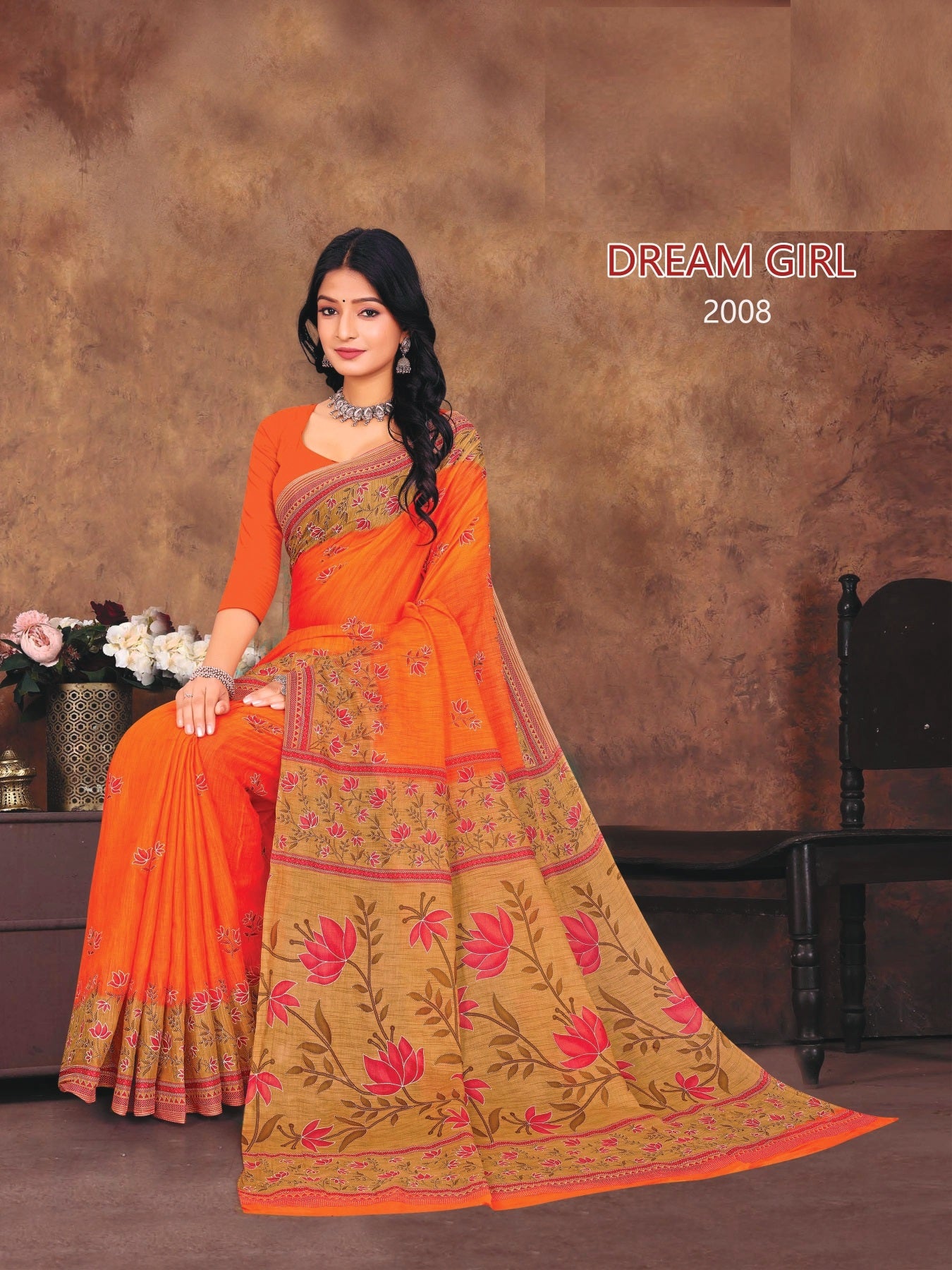 Dream Girl Cotton Printed Saree Set – 08 Pcs -Pure Cotton Sarees - M.R. Saree Emporium