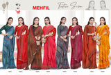 EkStree Mehfil Georgette Printed Saree 8 Pcs Set with Fancy Lace Border Designer Wholesale Collection – M.R. Saree Emporium