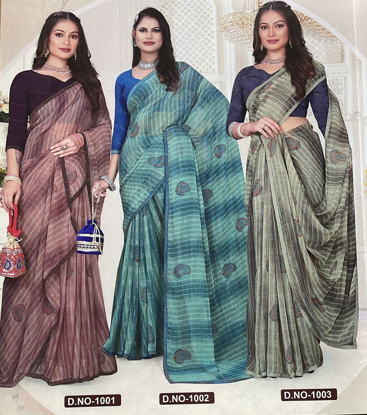 EkStree - Molly Georgette Printed Saree 8 Pcs Set With Blouse - Casual & Festival Wear Collection - M.R. Saree Emporium