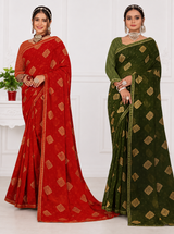 Ek Stree Samiksha Georgette Saree Collection - Designer Printed Saree Set of 8 - M.R. Saree Emporium