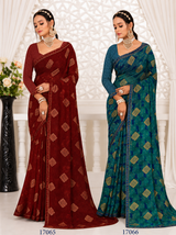 Ek Stree Samiksha Georgette Saree Collection - Designer Printed Saree Set of 8 - M.R. Saree Emporium
