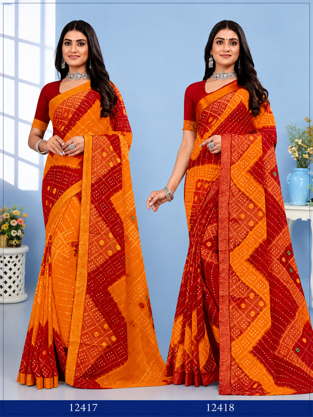 Ek Stree Shyam Rang Georgette Saree Collection - Designer Printed Saree Set of 8 - M.R. Saree Emporium