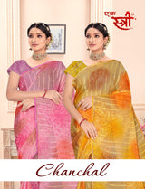 Ekstree Chanchal Printed Traditional Saree – Soft Elegant Wedding & Festive Wear (8 Pcs Set) -M.R. Saree Emporium