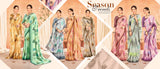 EkStree - Poonam Vol-4 Georgette Fancy Print Saree 8 Pcs Set With Swarovski Lace Border - Premium Festive Collection - M.R. Saree Emporium