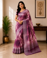 Designer Chiffon Saree with Tie Dye Pattern and Woven Border - Lightweight Daily Wear Fancy Saree Collection (5 Colors Set) - M.R. Saree Emporium