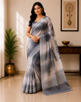 Designer Chiffon Saree with Tie Dye Pattern and Woven Border - Lightweight Daily Wear Fancy Saree Collection (5 Colors Set) - M.R. Saree Emporium