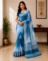 Designer Chiffon Saree with Tie Dye Pattern and Woven Border - Lightweight Daily Wear Fancy Saree Collection (5 Colors Set) - M.R. Saree Emporium