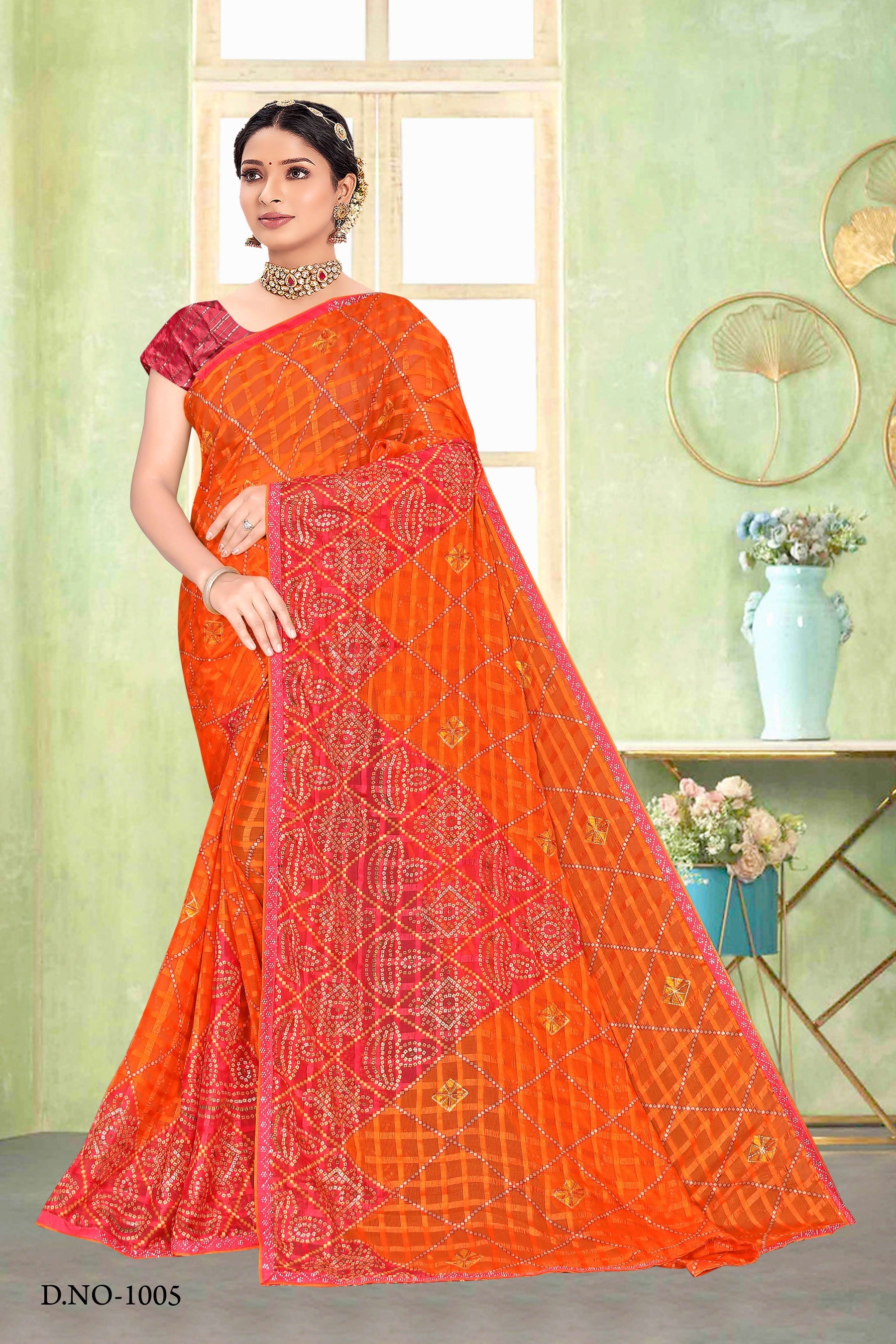 Cocknet Fabric Solo Pattern Printed Saree – Colourful Traditional Collection (8 Pcs Set)-M.R.Saree Emporium