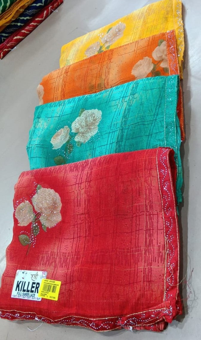 Ek Stree Killer Georgette Fancy Saree Set of 4 Pcs – M.R. Saree Emporium