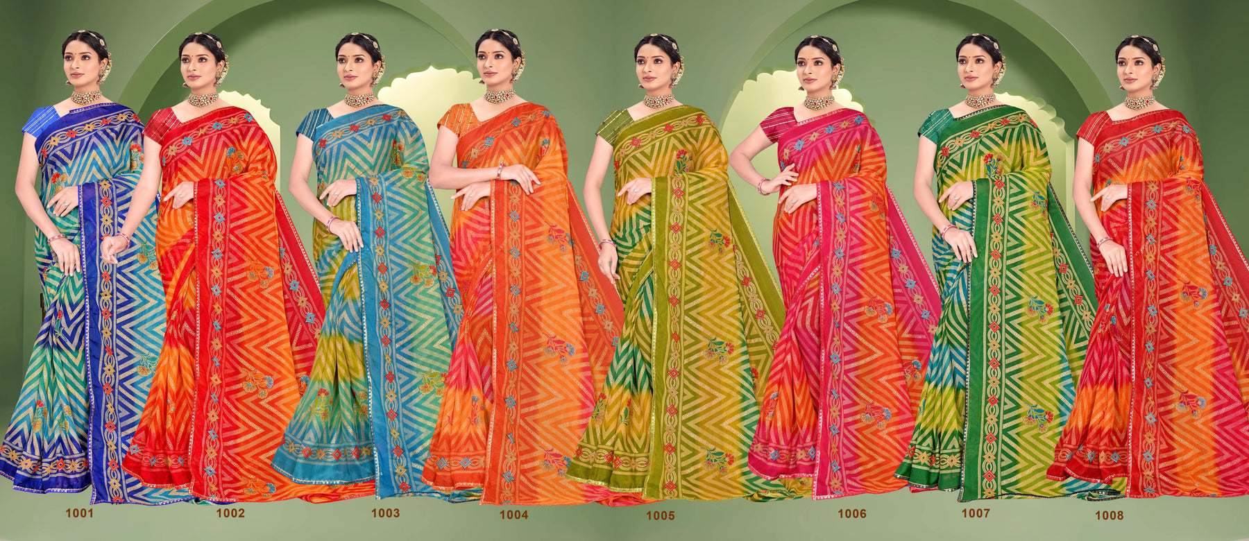 Ekstree Titali Printed Traditional Saree – Elegant Wedding & Festive Wear (8 Pcs Set) -M.R. Saree Emporium