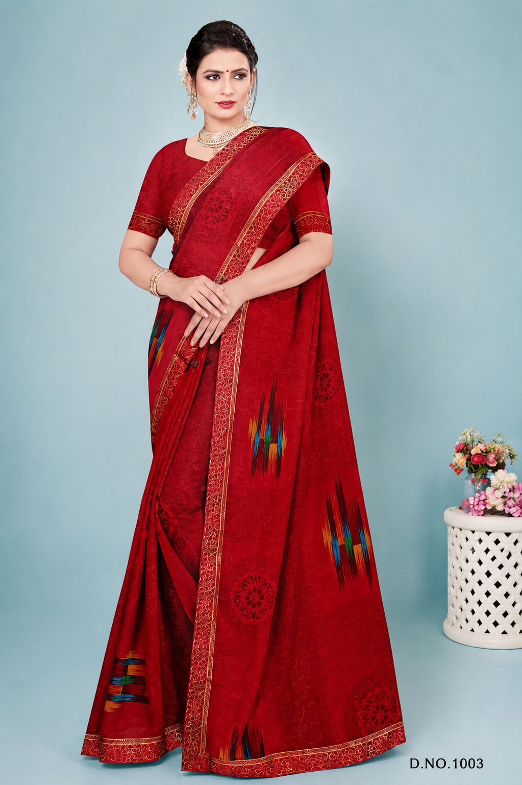 Ek Stree Arpana Georgette Saree Collection - Designer Printed Saree 8 Pcs Set