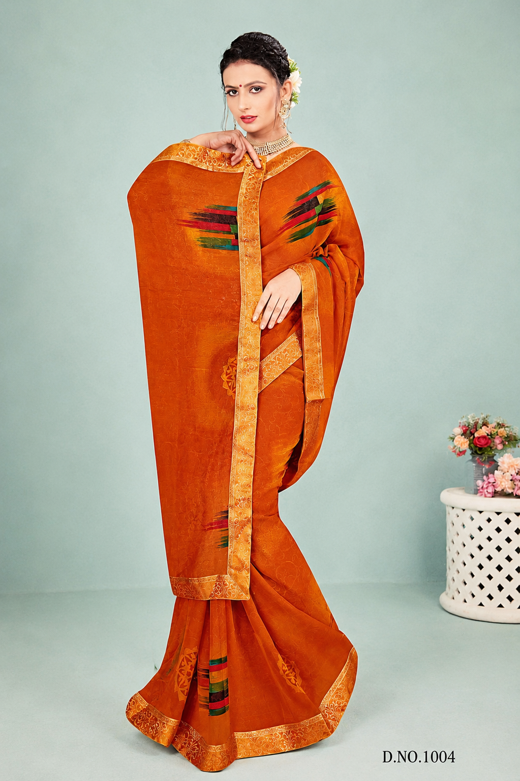Ek Stree Arpana Georgette Saree Collection - Designer Printed Saree 8 Pcs Set