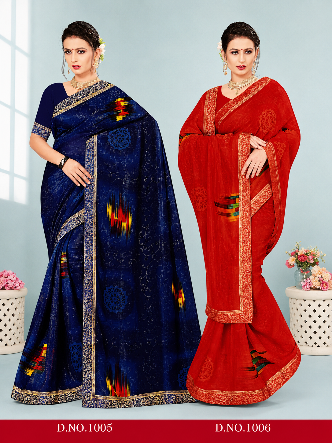 Ek Stree Arpana Georgette Saree Collection - Designer Printed Saree 8 Pcs Set