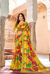 Joganiya-3 Designer Printed Saree 8 Pcs Set - Elegant Traditional Print Saree Collection - M.R. Saree Emporium
