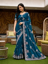 Heavy Designer Embroidery Border Saree Set Of 5 Colors – Premium Wedding Collection-M.R. Saree Emporium