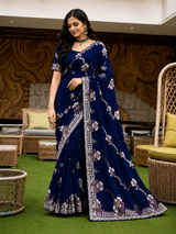 Heavy Designer Embroidery Border Saree Set Of 5 Colors – Premium Wedding Collection-M.R. Saree Emporium