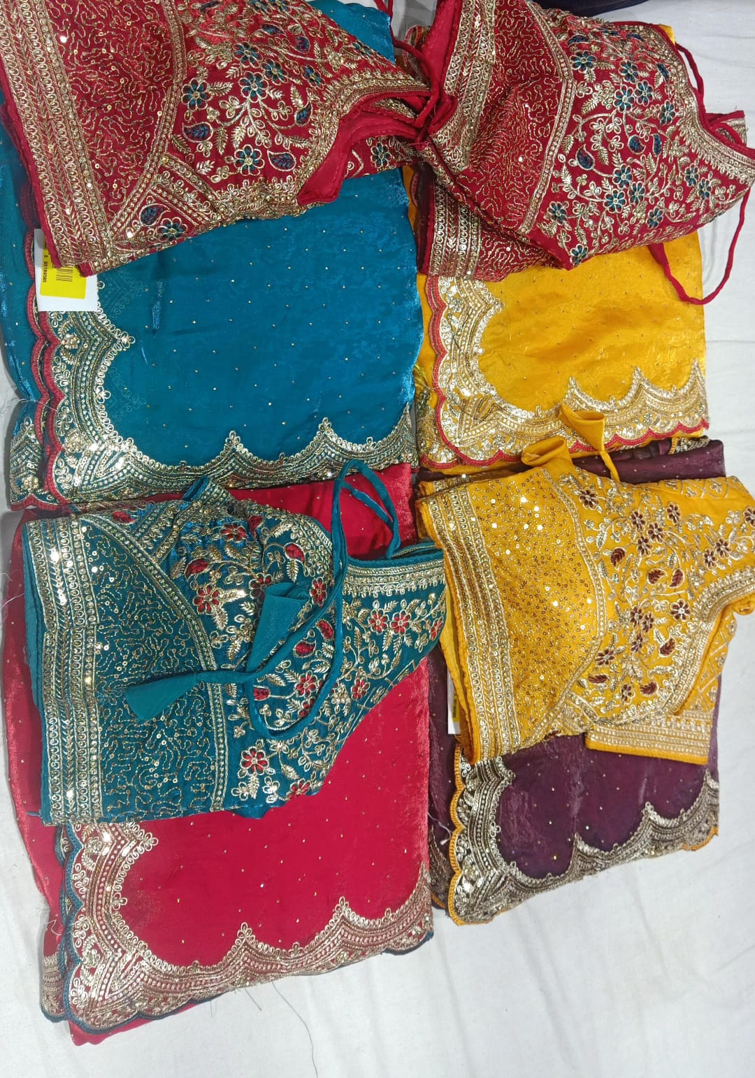 Heavy Embroidery Work Saree with Ready Blouse – Wedding & Festive Collection 4 Pcs Set – M.R. Saree Emporium