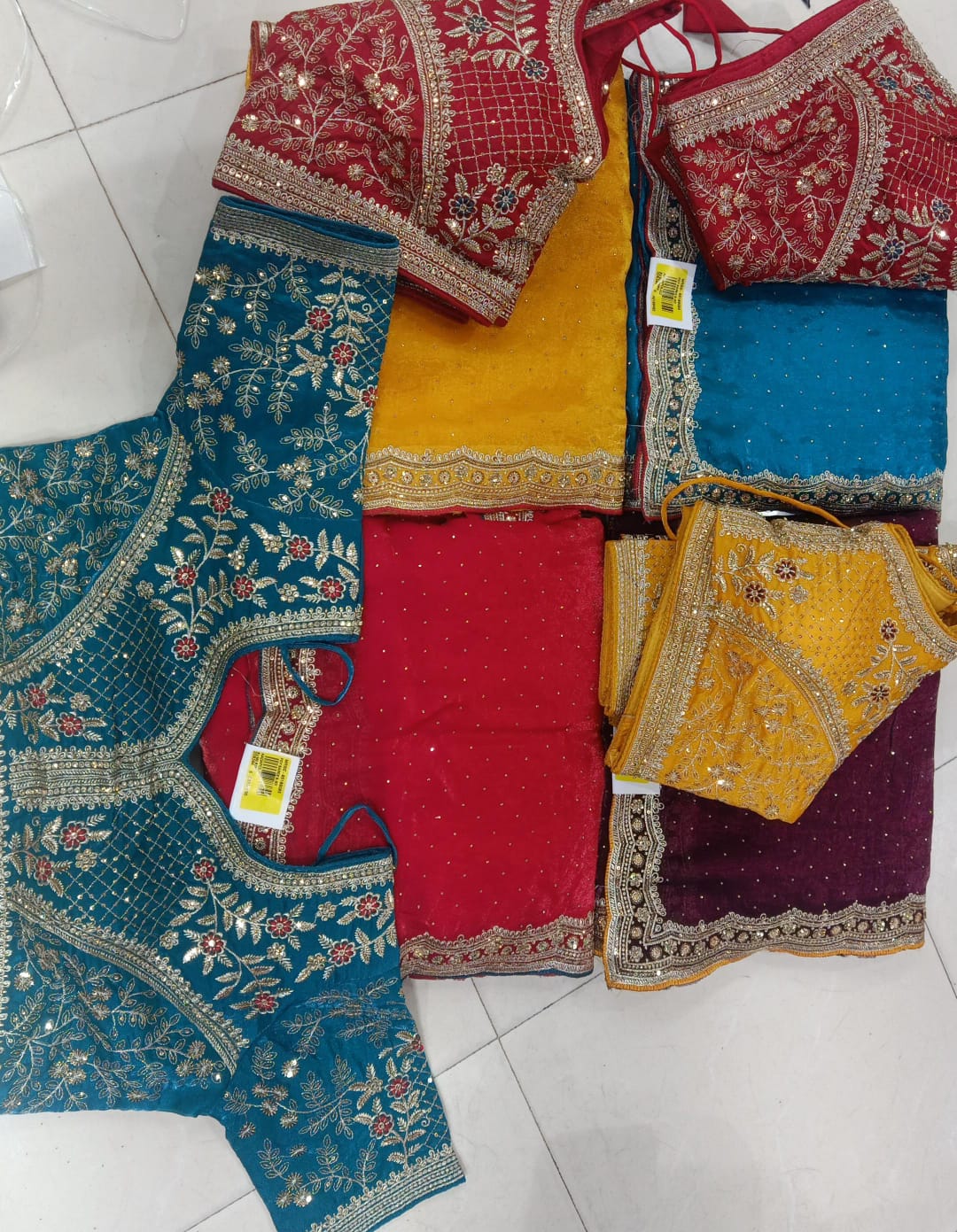 Luxury Fancy Saree with Heavy Work Ready Blouse – 4 Pcs Festive & Bridal Wear – M.R. Saree Emporium