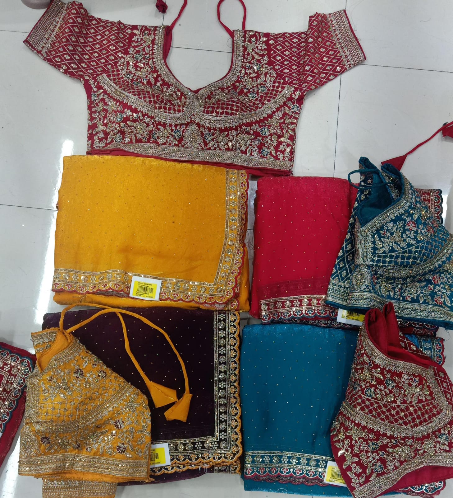 Luxury Fancy Saree with Heavy Work Ready Blouse – 4 Pcs Festive & Bridal Wear – M.R. Saree Emporium