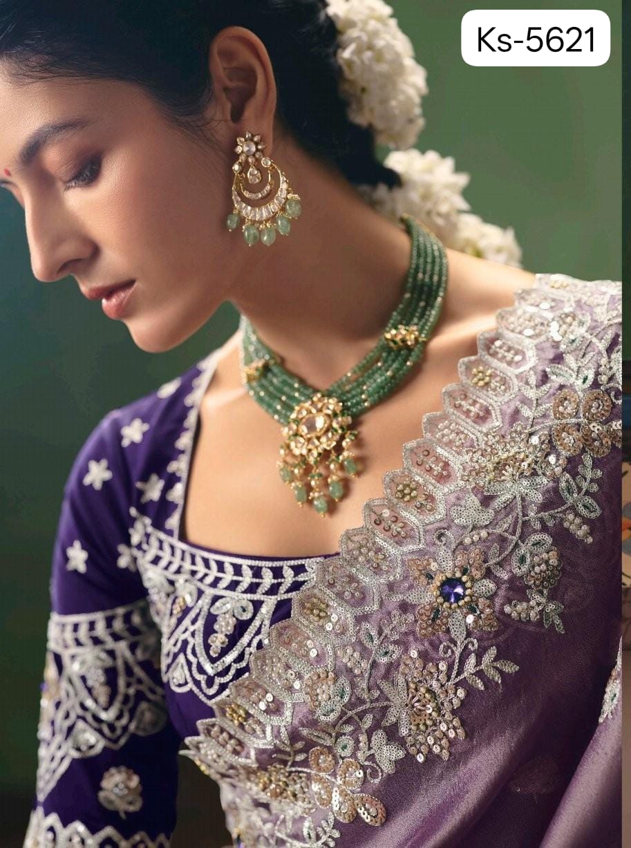 Premium Fancy Designer Saree with Hand Work & Embroidery Blouse