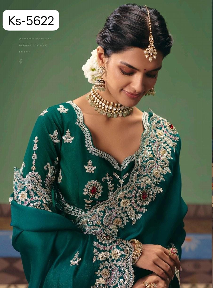 Premium Fancy Designer Saree with Hand Work & Embroidery Blouse