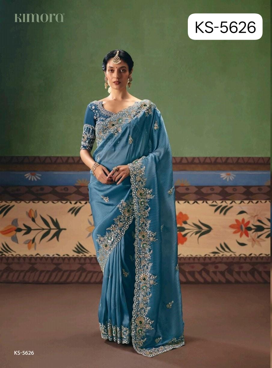 Kimora Shringar Pure Fancy Designer Saree Collection - 9 Pcs Wholesale Set