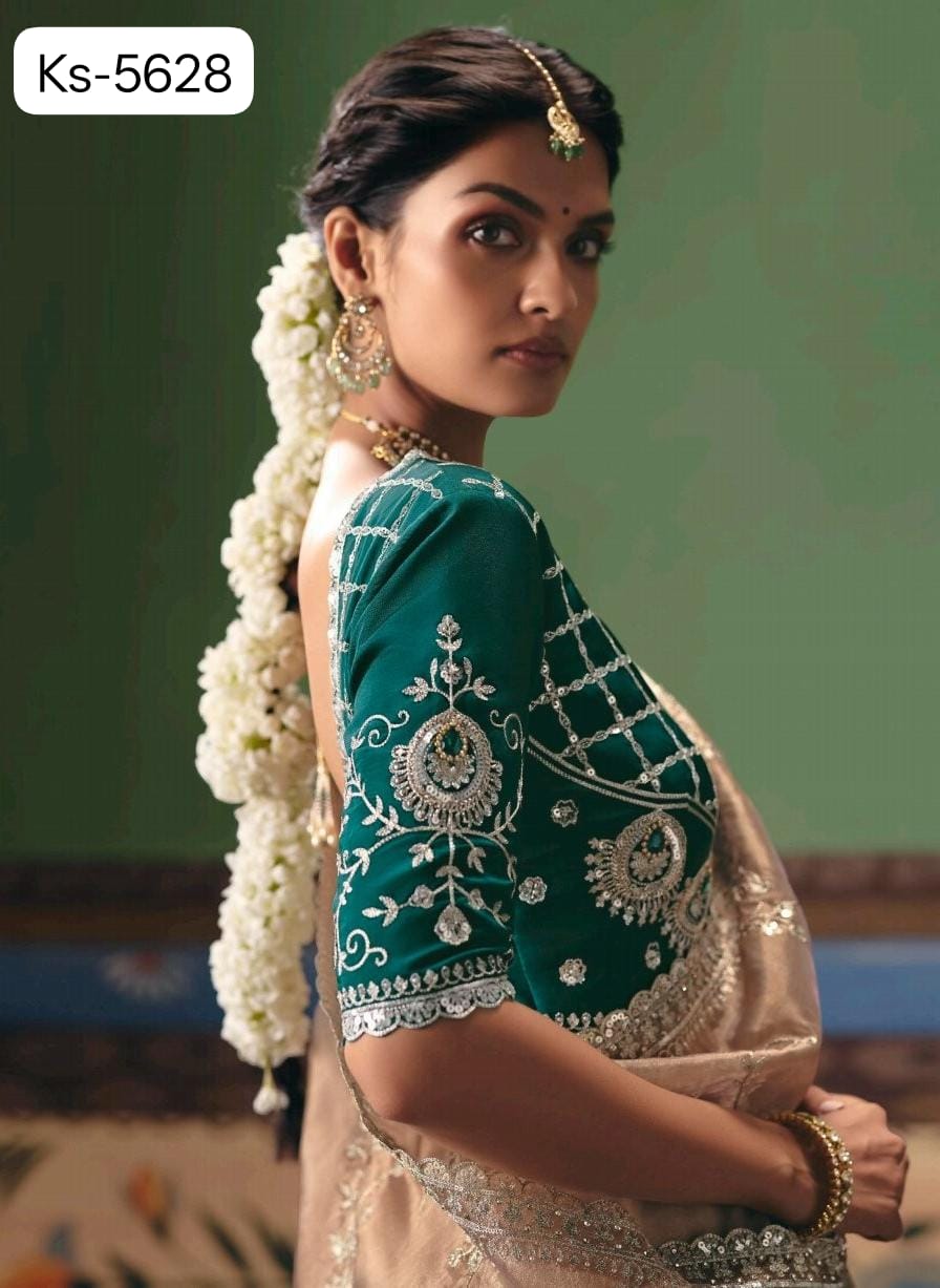 Premium Fancy Designer Saree with Hand Work & Embroidery Blouse