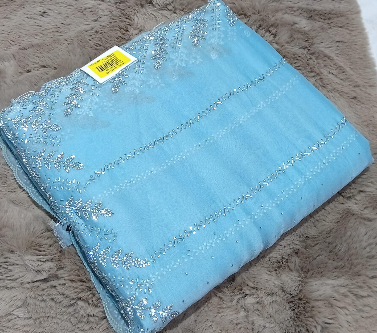 Designer Fancy Chiffon Saree – 5 Pcs Set | M.R. Saree Emporium