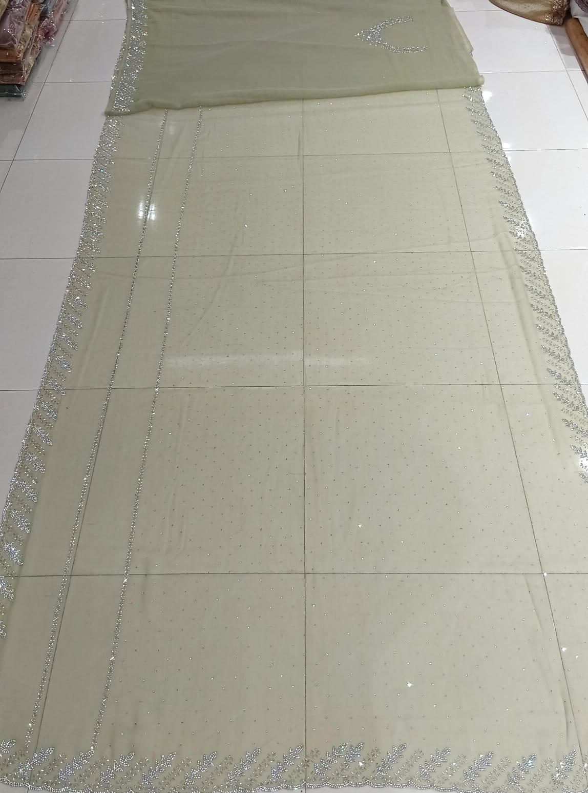 Designer Fancy Chiffon Saree – 5 Pcs Set | M.R. Saree Emporium